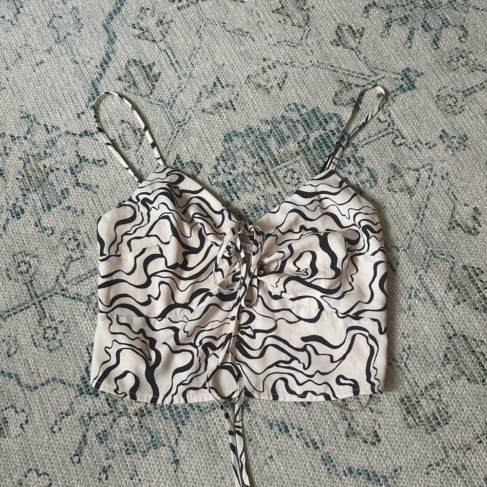 Abercrombie & Fitch Brown and cream crop/tank